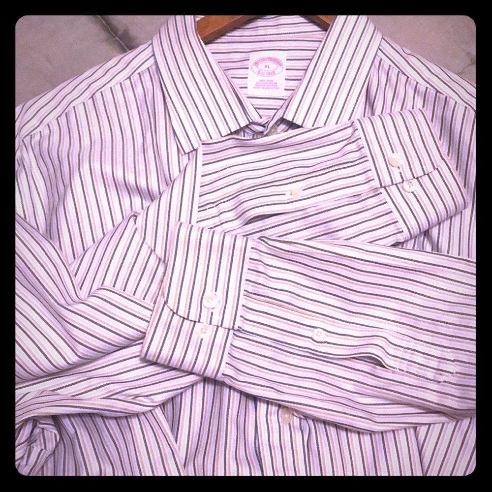{brooks brothers} striped button down